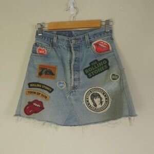 MadeWorn Skirt Denim The Rolling‎ Stones Patches